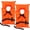 Youth Neon Orange, variant on 2 Pack Coast Guard approved life jackets. High visibility color Type II keyhole life vest in classic May West style. Compliance flotation device