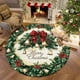 thumbnail image 4 of Adornos navideños, regalos navideños, alfombra circular con diseño de copos de nieve y árbol de Navidad, ideal para fiestas y salas de estar, de poliéster de 80 x 80 cm., 4 of 6