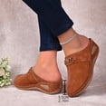 thumbnail image 5 of Dakaela Suede Closed Toe Clogs Women Arch Support Wedge Slip on Mules Orthopedic Backless Walking Shoes Indoor Outdoor (Brown,8.5), 5 of 9