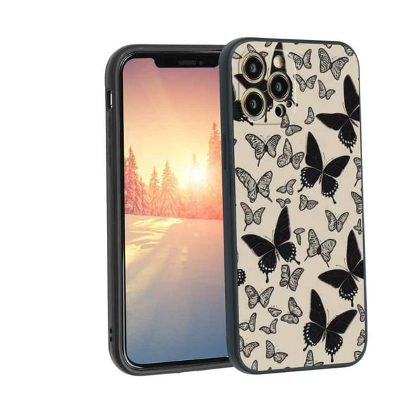 Butterflies678-114 Phone Case, Degined for iPhone 12 Pro Case Men Women, Flexible Silicone Shockproof Case for iPhone 12 Pro