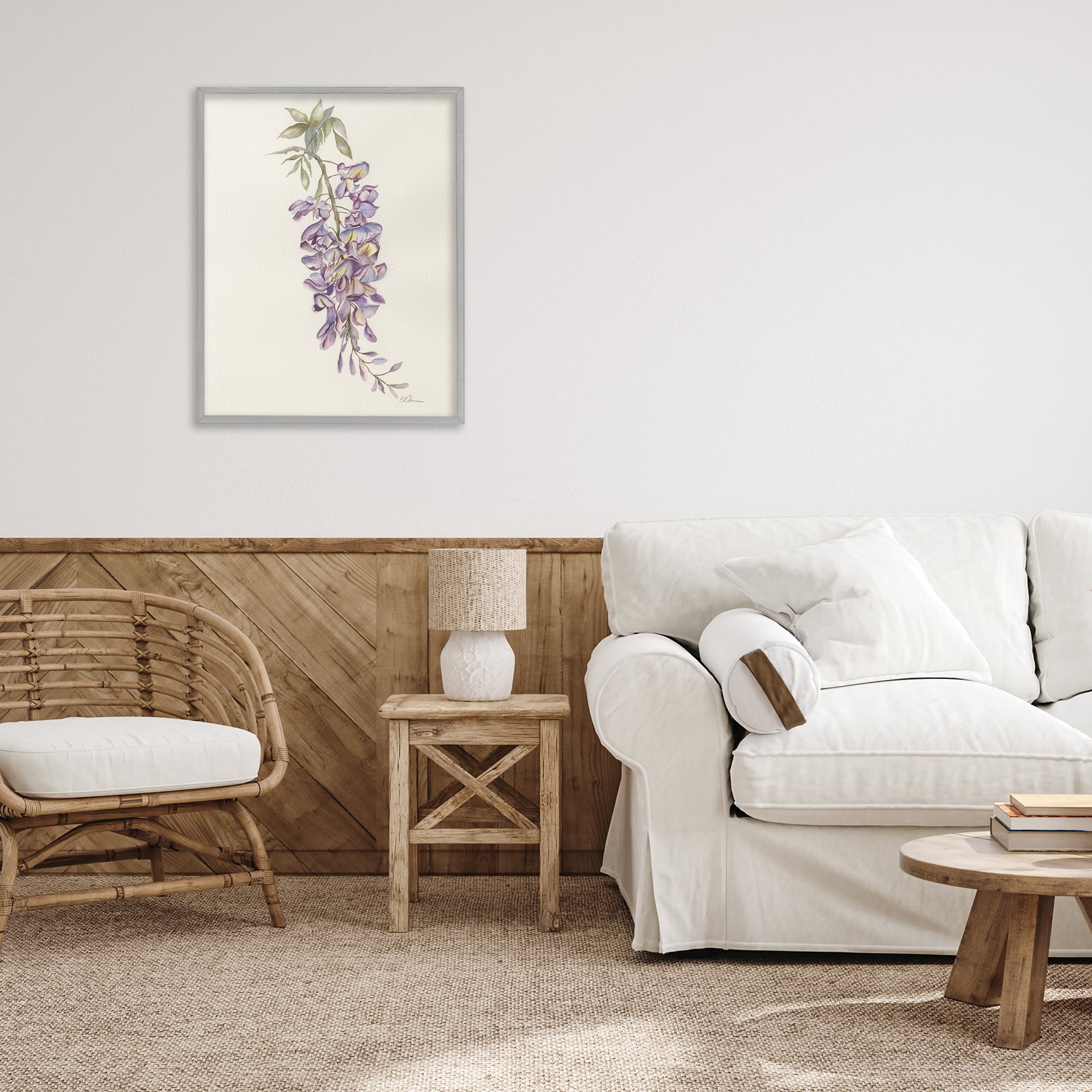 Stupell Industries Delicate Hyacinths Study Gray Framed Giclee Art, design by Cady Driver