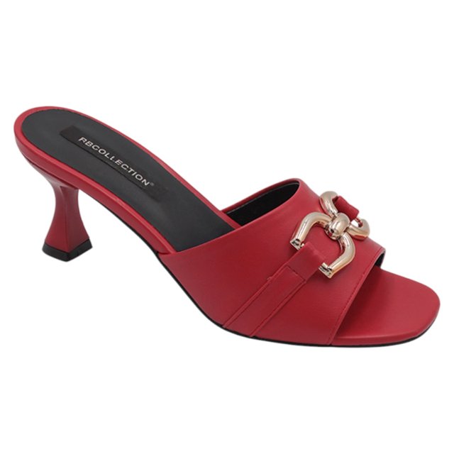 Sandalia con tacón Ave en Piel vegana – Rojo