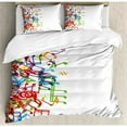 thumbnail image 3 of Ambesonne Home Trippy Style Music Notes with Clef Rhythm Tempo Melody Harmony Print Duvet Cover Set, 3 of 3