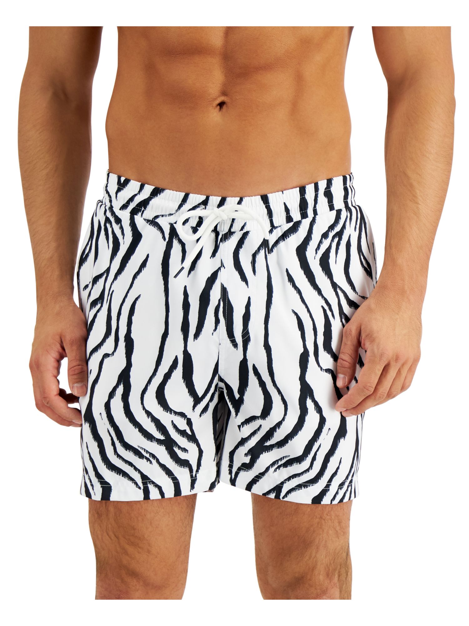 INC Mens White Drawstring, Shorts S