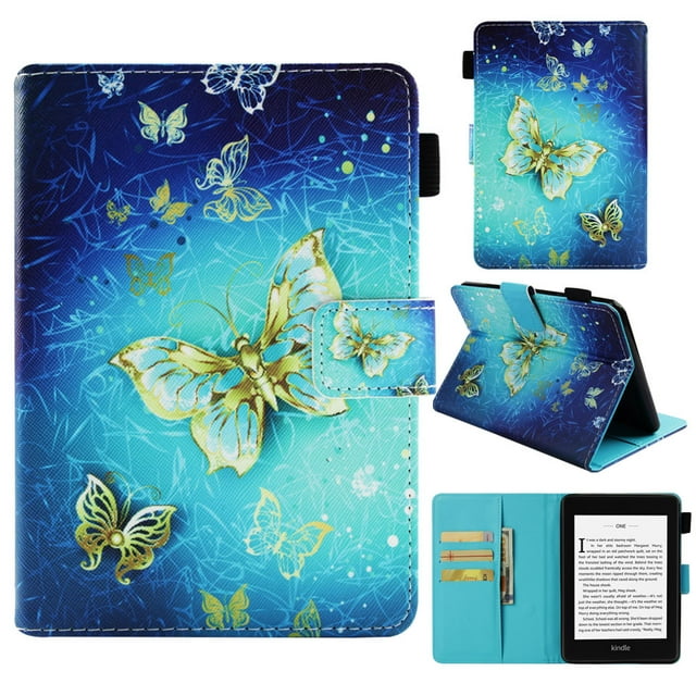 Case for Kindle Paperwhite 6", Allytech PU Leather Smart Folio Stand Cover with Auto Wake/Sleep - Fits All-New Amazon Kindle Paperwhite (Fits All Generations), Butterfly