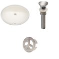 thumbnail image 1 of 19.5-in. W CUPC Oval Bathroom Undermount Sink Set In Biscuit - Brushed Nickel Hardware - Overflow Drain Incl. AI-20632, 1 of 8