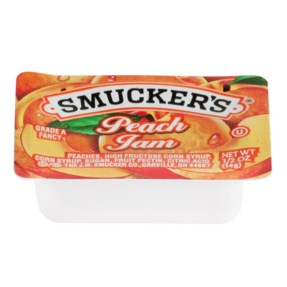 Smucker's Peach Jam .5 oz. Portion Cups - 200/Case