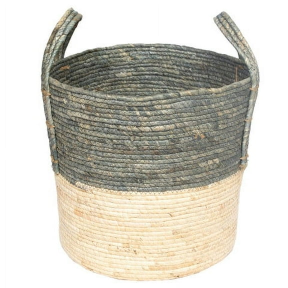 Better Homes & Gardens Natural Maize Colored Stripe Basket, Basket, Blue Gray, Extra Large