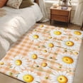 thumbnail image 5 of Spring Floral Washable Area Rugs 3'x5', Watercolor White Flowers Rustic Yellow White Plaid Low Pile Throw Living Room Rug Non-Slip Sturdy Edge Binding Carpet for Indoor Entryway Bedside Kitchen, 5 of 9
