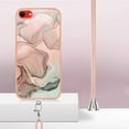 thumbnail image 3 of Mantto for iPhone 7/8/SE 2020/SE 2022 Case, with Lanyard Adjustable Strap, Marble Pattern Soft TPU Bumper Hard PC Back Shockproof Protective Glossy Stylish Durable Phone Case for Women Girls,Rosegold, 3 of 7