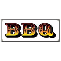 72" BBQ BANNER SIGN barbque bbq smoker signs