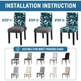 thumbnail image 6 of Stretch Dining Chair Covers Set of 6 Chair Covers for Dining Room Parsons Chair Slipcover Chair Protectors Covers Dining, Feature Modern Floral Printed Design, Dark Teal, 6 of 6