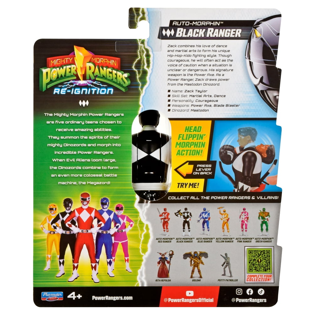 Mighty Morphin Power Rangers: Re-Ignition - Auto-Morphin Noir Ranger Action Figure by Playmates Toys