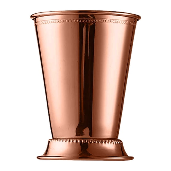 Stainless Steel Mint Julep Cup, 12oz Plated Glass with Beaded Rim, Classic Bar Cup for Bourbon, , Mint Juleps, Home & Bar Use