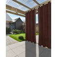 thumbnail image 3 of Outdoor Curtains for Patio, Solid Brown Waterproof Blackout Outside Curtain for Porch/Pergola/Gazebo, Vintage Minimalism Abstract Denim Pattern Thermal Insulated Drapes, 1 Panel, 54 x 108 Inch, 3 of 8
