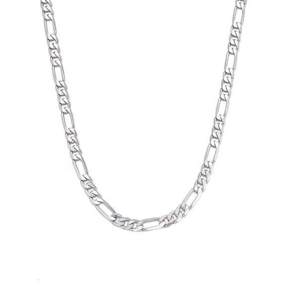 LAIQIEN Figaro Chain Necklace For Men 3mm 5mm Solid Silver Design Sturdy Fading Proof Jewelry Gift In Multiple Lengths