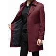 thumbnail image 3 of Men'S Versatile Trench Coat for Spring, Autumn, and Winter - Stylish and Functional Wine Red M, 3 of 7
