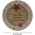 thumbnail image 5 of Primitives Vintage “from Small Beginings, Come Great Things” Wood Decorative Plate Round Display Wooden Plate Home Décor Art, 13-1/4 Inch, 5 of 5