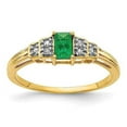 thumbnail image 4 of 14K Yellow Gold Emerald & Diamond Ring Size 7, 4 of 7