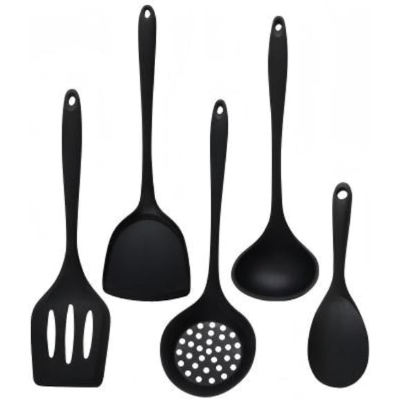 5-Piece Silicone Kitchen Utensil Set, Food Grade Nonstick Cooking Utensils, Heat Resistant Spatula & Spoon Set, Safe for Nonstick Cookware, Easy Clean