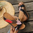 thumbnail image 4 of CYMMPU Women's Leaf Applique Wedge Slide Sandals Open Toe Slip On Footwear for Casual Summer Daily Wear Black 41, 4 of 8