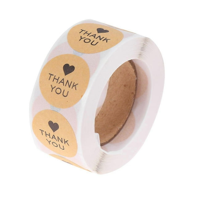 Thank You Letter Stickers Self Adhesive Kraft Paper for Gift Packaging and Decoration Multi Color 100 Pieces