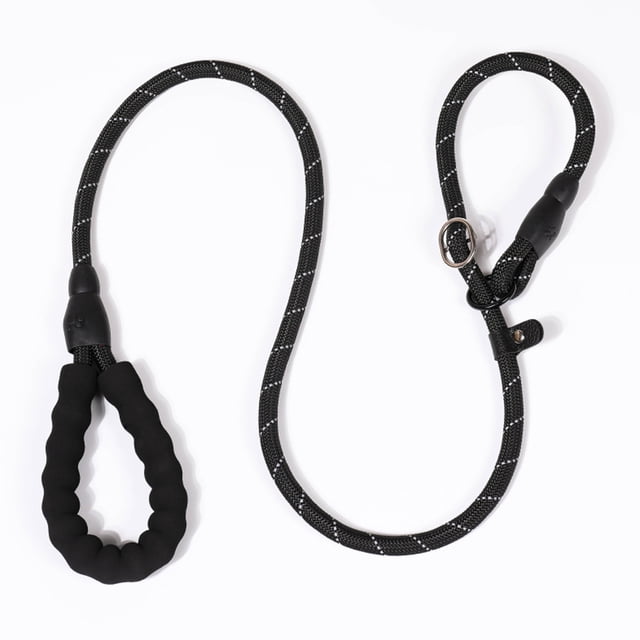 Correa antideslizante para perros pequeños/cachorros, correa de entrenamiento antiasfixia, correa de cuerda con hilos reflectantes