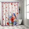 thumbnail image 5 of 4th of July Shower Curtain Flower Floral American Flag Patriotic Shower Curtains for Bathroom Decor Independence Day Petal Patriotic Stripes Bath Curtains Sets Waterproof Extra Long 72" x 84", 5 of 6