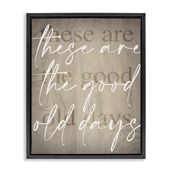 Stupell Industries Farmhouse These Are The Good Old Days Phrase Black Floating Frame Canvas Art, 25 x 31, by Lil' Rue