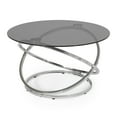 thumbnail image 4 of Noble House Table Basse Ronde Moderne, Dessus en Verre, Cadre Circulaire Emboîtable, Finition Chrome, Gris, 4 of 8