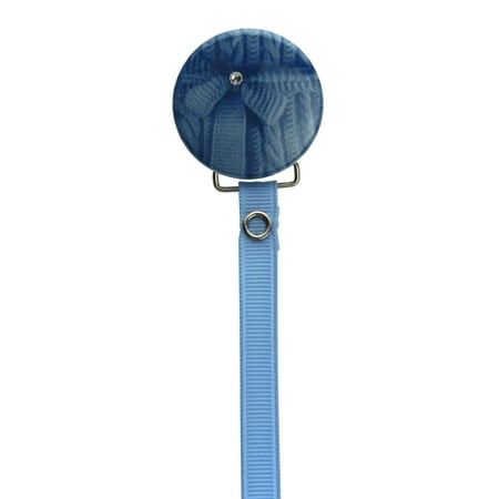Knit Pacifier Clip with Matching Ribbon