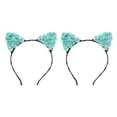 thumbnail image 2 of 2 piezas precioso papel flor de gato mujeres niñas niños diadema elegante Alice Band Verde, 2 of 9