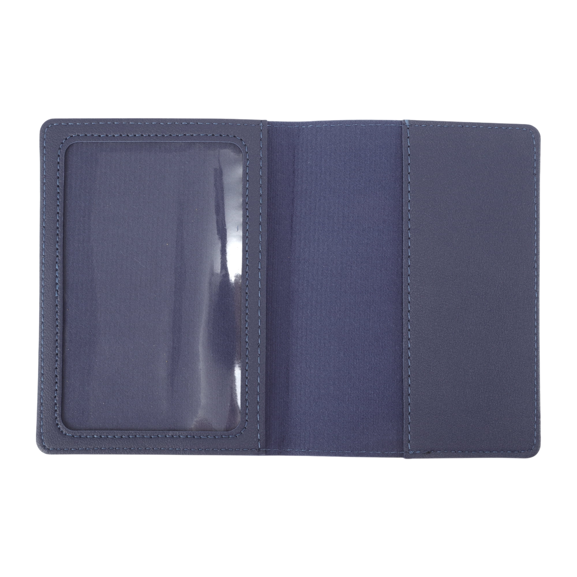 Unique Bargains Gold-stamped Map Passport Holder 1 Pc Dark Blue