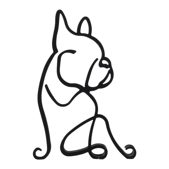 Dog Statue Iron Figurine Metal Art Desktop Cast Animal Decoration Minimalist Sculpture Table