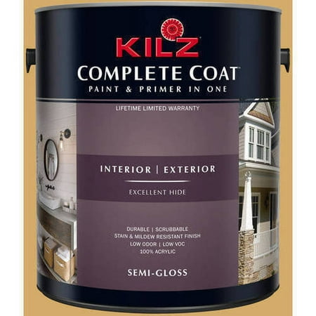 KILZ COMPLETE COAT Interior/Exterior Paint & Primer in One #LE130-02 Brass