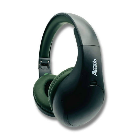 Things Audio Portable Personal FM Radio Headphones with Pull-out Antenna, Black & Army Green