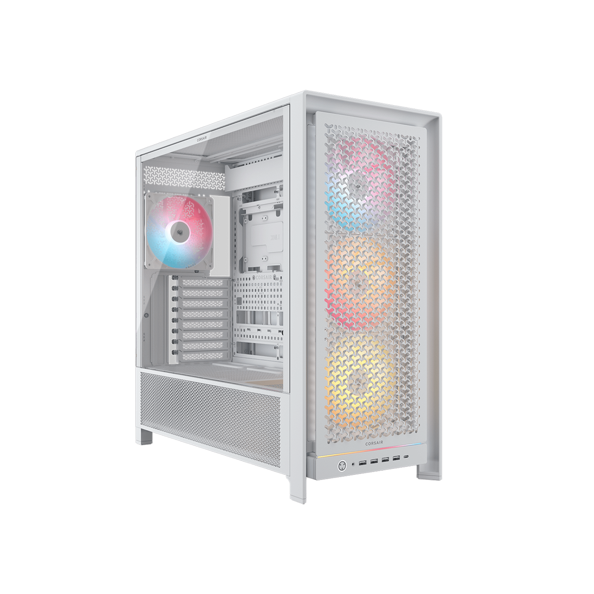 CORSAIR FRAME 5000D RS ARGB Modular High Airflow Mid-Tower PC Case, White – Fully Customizable Design – InfiniRail™ Fan Mounting System – Fits Multiple 360mm Radiators or a 420mm Radiator – Reverse M