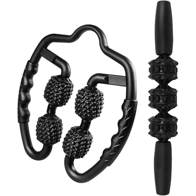 Rouleau de Massage en Mousse à Roue \u Rouleau pour Tissus Profonds et Muscles pour Jambes, Cou et Dos Outil de Récupération Portable pour Yoga, Pilates et Mise en Forme