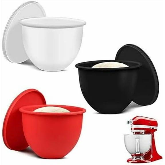 Rubinzhi Silicone Liners for Kitchenaid Mixer Kitchen Aid Bowl Insert Blender Cream Scraper Accessory Tilt-Head 5 Qt 3pc