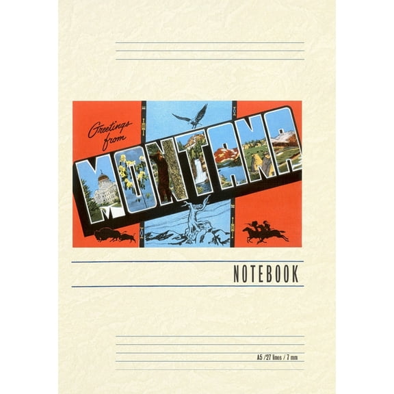 Vintage Lined Notebook Greetings from Montana, (Paperback)