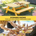 thumbnail image 6 of Yellow Yak Table Cloths for 3 Foot Rectangle Tables, Sunflowers Checkered Elegant Pastoral Buffalo Patio Waterproof Elastic Fitted Tablecloths, Washable Rectangular Table Cover for Camping, 6 of 8