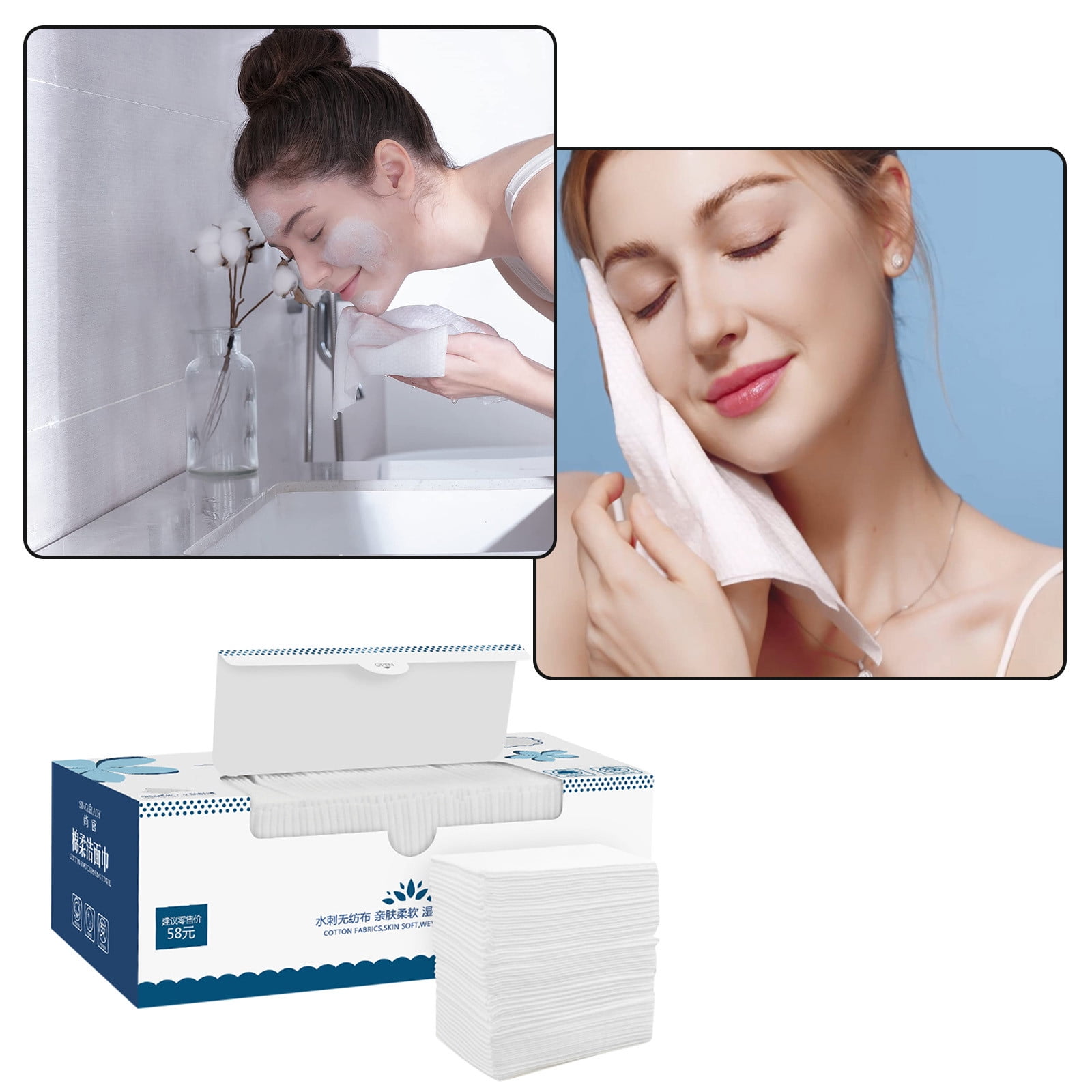 Linjieee Soft Disposable Face Cloths Towel Cotton Wash Control Supersoft Thermal Water for Face