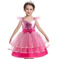 thumbnail image 3 of Pink Costume for Girls, Doll Movie Cosplay Outfit, Pink Birthday Dress for Kids Party Dress Up, 3 of 7
