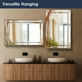 thumbnail image 4 of Head West Metro Beaded Champagne Silver Beveled Vintage Mirror for Wall Decor 24x36", 4 of 8