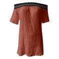 thumbnail image 3 of DPTALR T-Shirt Femme une Épaule Manches Courtes Décontracté Haut Blouse, 3 of 3