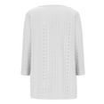 thumbnail image 6 of fatyb Womens 3/4 Sleeve Eyelet Tops Crewneck Casual Loose Tunic Tops Lightweight Hollow out Tee Blouses, 6 of 7