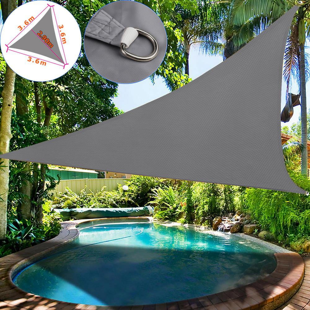 Sun Shade Sail Triangle UV Block Outdoor Pool Top Canopy Patio Shelter Cover Kit 