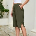thumbnail image 5 of Livrdious Bermuda Shorts for Women High Waisted Wide Leg Loose Fit Shorts Womens Summer Linen Shorts with Pockets, Knee Length, S–5X, 5 of 7