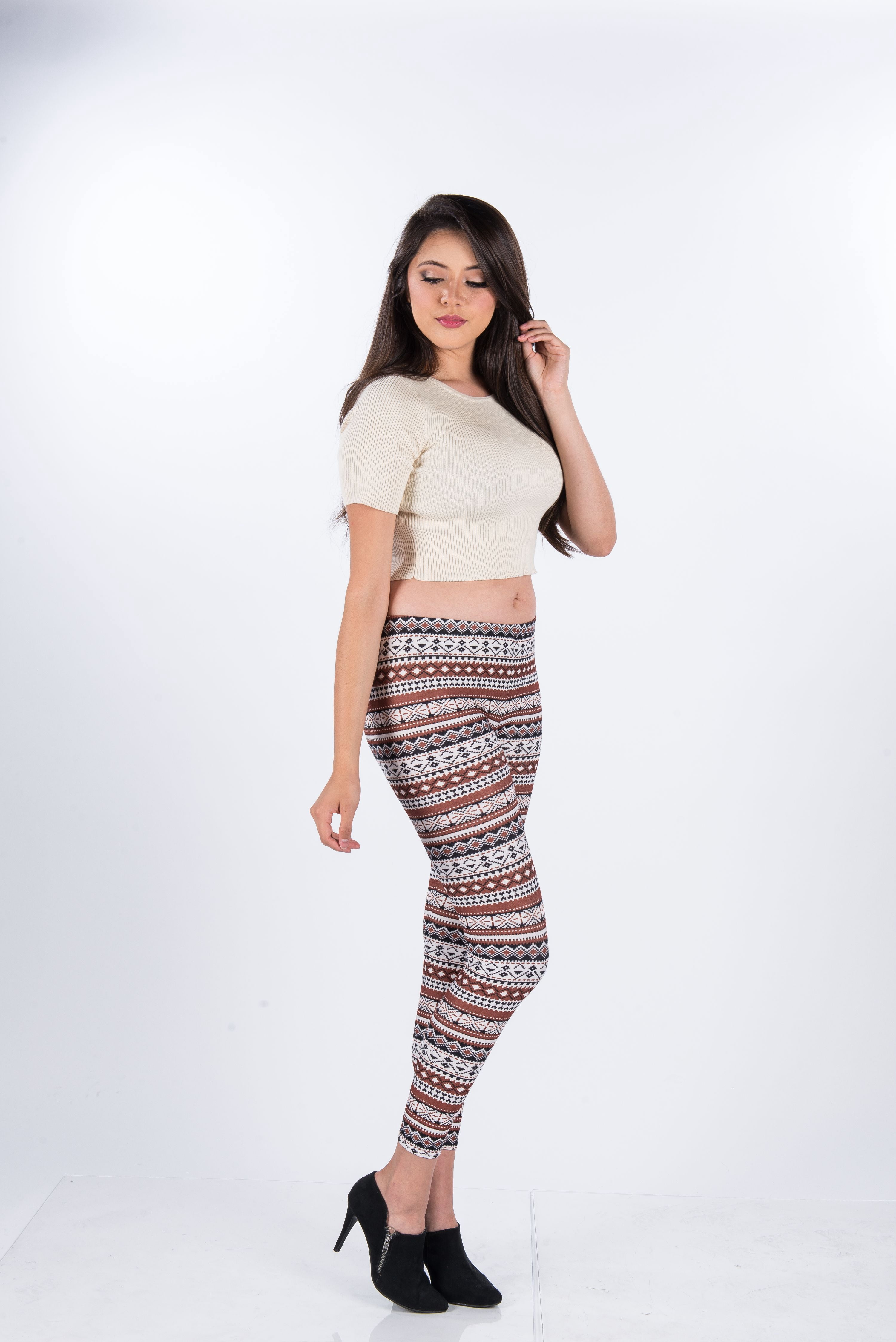Women's Holiday Fashion Print Mid-Waist Full Length Yoga Leggings