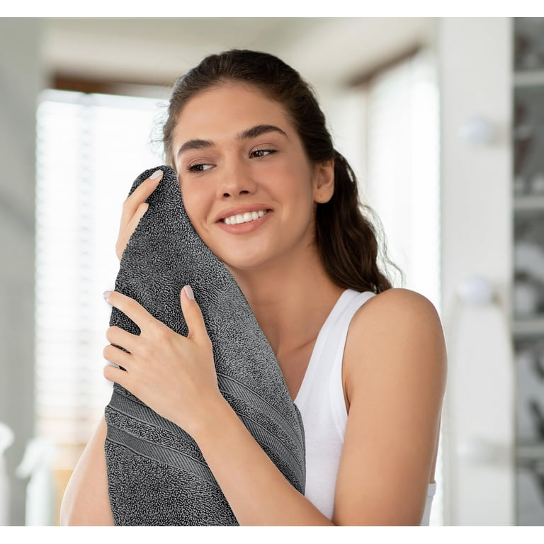 White Classic Gray Bath Towels Set of 4 Cotton Body Towel for Hotel Gym Spa Soft Extra Absorbent Quick Dry Towels for Bathroom 27x54 Inch Walmart